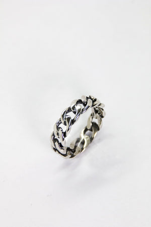 Silver Oxidized Cuban Ring